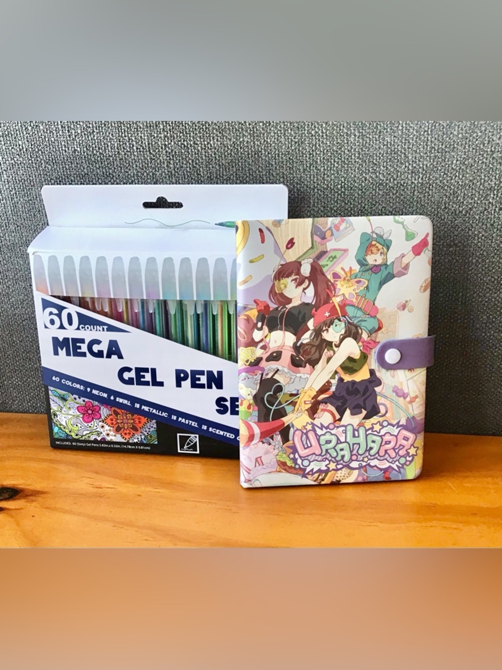 Loot Crate Harajuku Urahara Padded Notebook 60 Color Gel Writing Drawing Pens